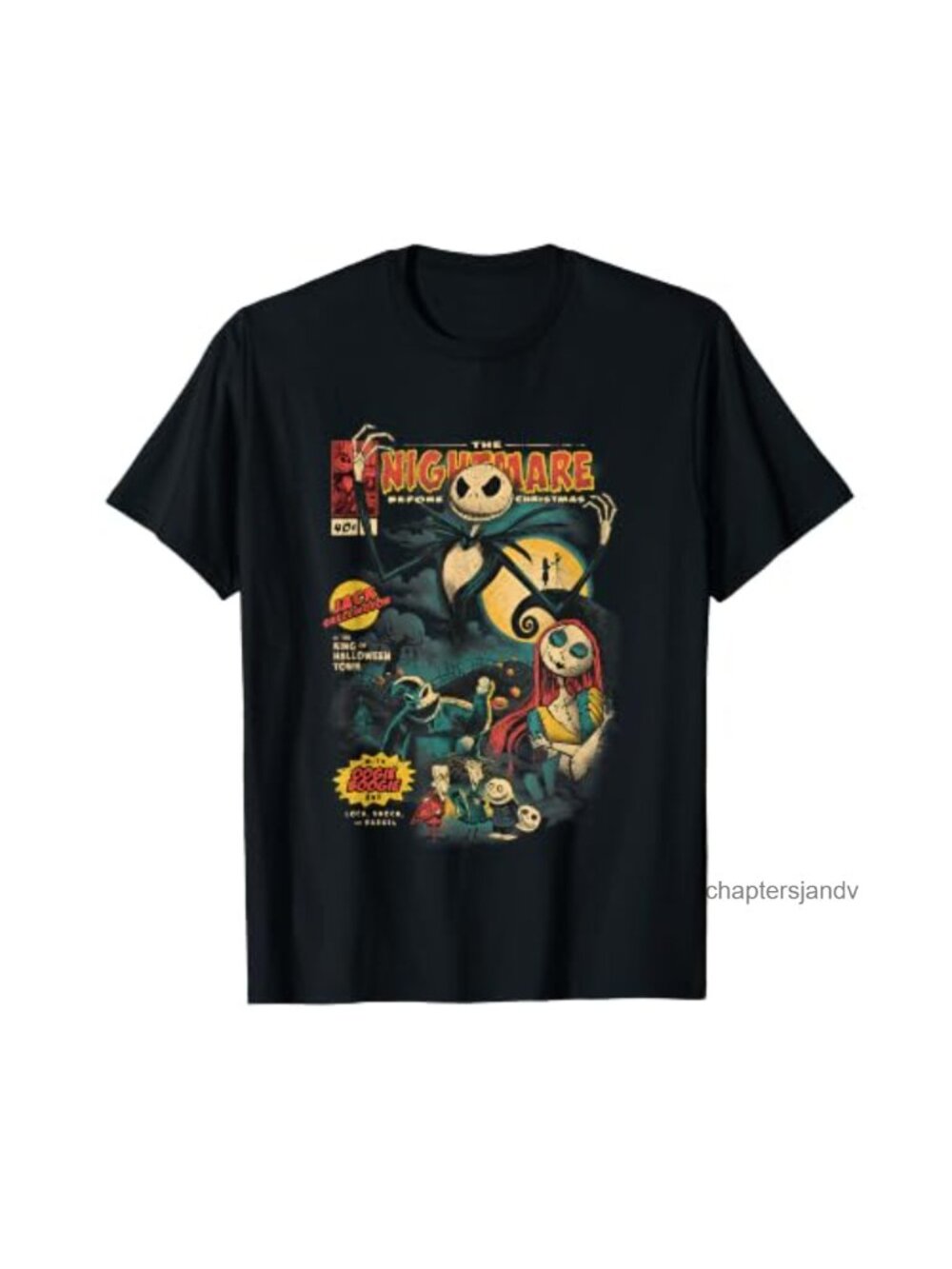 Nightmare Before Christmas Comic Cover Graphic Tee Short Sleeve